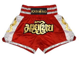 Kanong Muay Thaiboksing Shorts Kickboksing : KNS-141-Rød